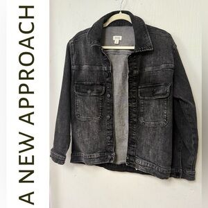 a.n.a black denim jacket -XS-